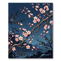 Midnight Blossoming Plum Branch Wall Art Rug