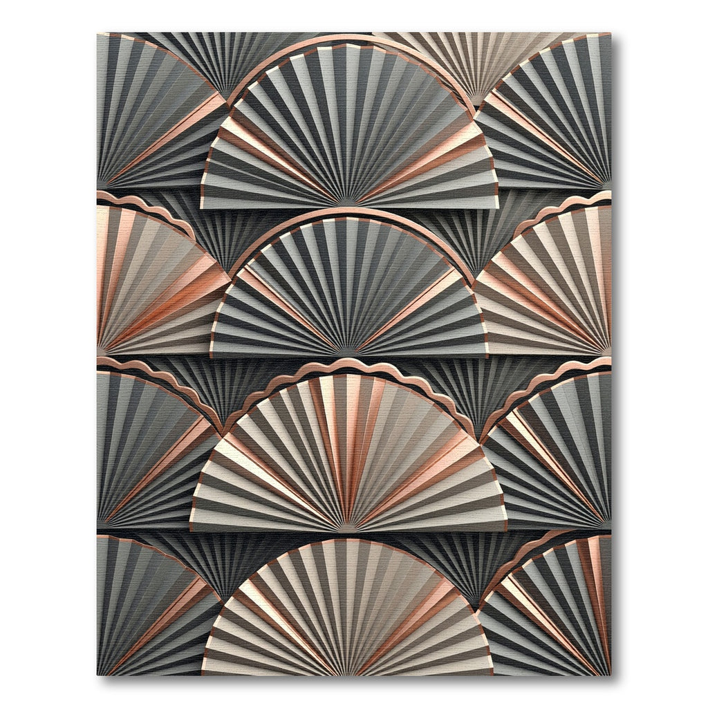 Art Deco Fan Metallic Accents Rug