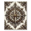 Antique Bronze Compass Rose Medallion Rug