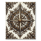 Antique Bronze Compass Rose Medallion Rug