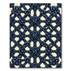 Deep Blue Nautical Knot Lattice Rug
