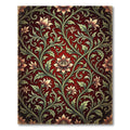 Elegant Crimson Floral Acanthus Scroll Rug