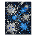 Blue and Silver Abstract Ink Splash Rug