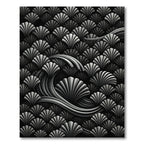 Art Deco Shell Wave Monochromatic Rug