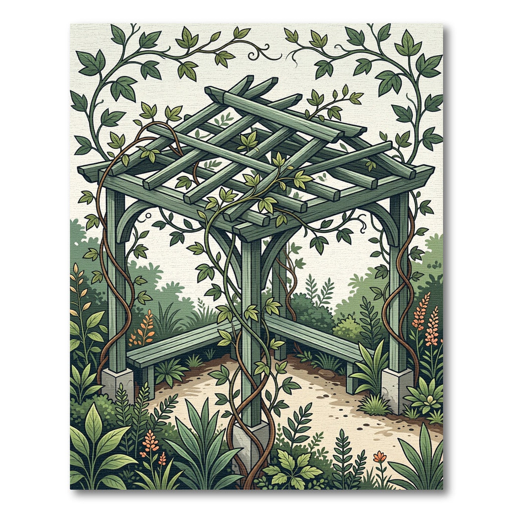 Sage Arbor Vine Botanical Illustration Rug