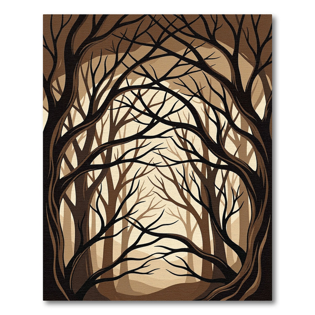 Dark Brown Gnarled Forest Canopy Rug