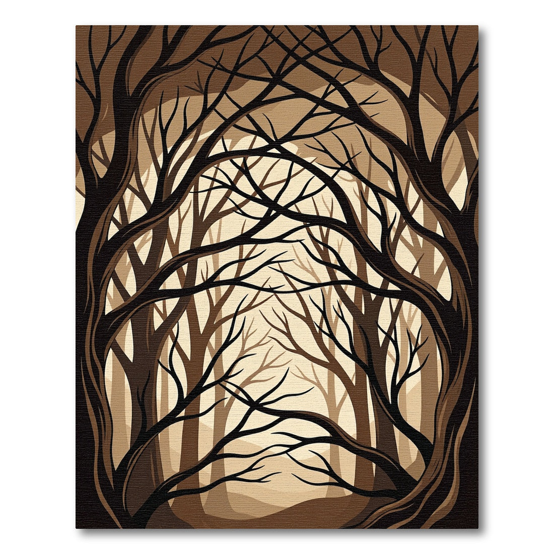 Dark Brown Gnarled Forest Canopy Rug