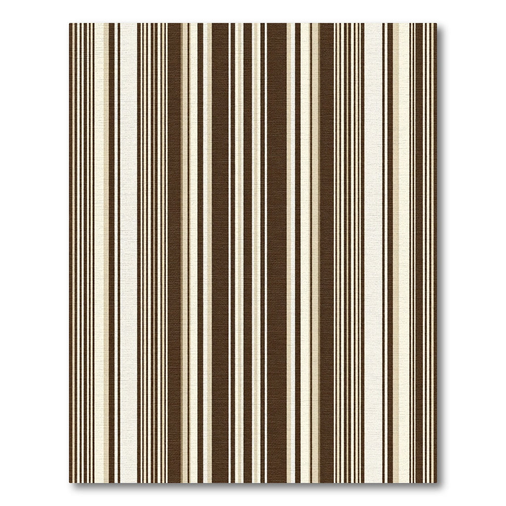 Rich Chocolate Cream Striped Classic Rug