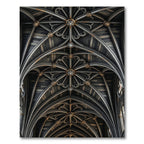 Gothic Charcoal Architectural Vaulted Medallion Rug