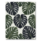 Monstera Tropical Foliage Leaves Rug