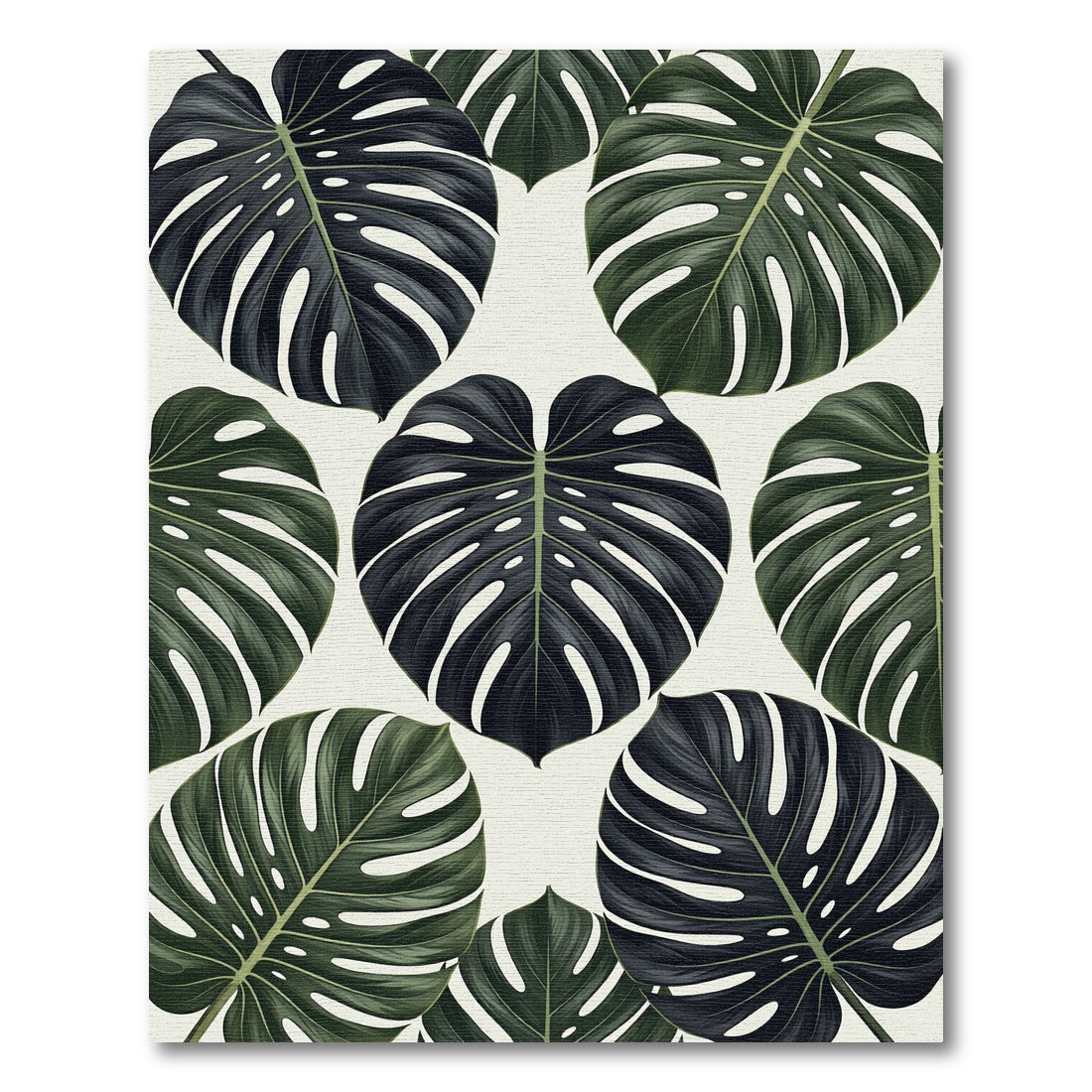 Monstera Tropical Foliage Leaves Rug