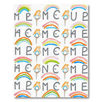 Watercolor Rainbow And Letter Mix Textile Rug