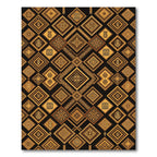 Ancient Gold Diamond Ethnic Pattern Rug