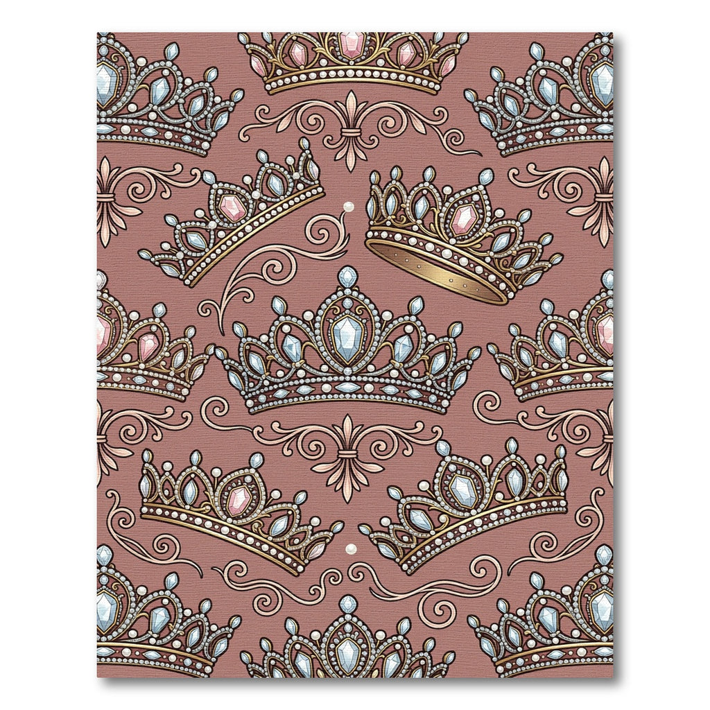 Royal Jeweled Crown Medallion Arrangement Rug