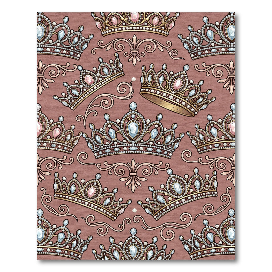 Royal Jeweled Crown Medallion Arrangement Rug