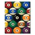 Vibrant Multicolored Billiard Ball Arrangement Rug