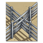 Gray Rustic Farm Crossbuck Fence Rug