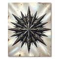 Metallic Silver Ornate Star Compass Rug