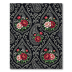 Ornate Paisley Red Floral Burst Rug