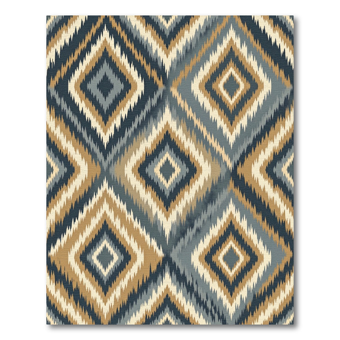 Tribal Diamond Geometric Zigzag Rug