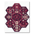 Crimson Geometric Compass Starburst Rug