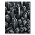 Gray Cityscape Skyscraper Aerial View Rug