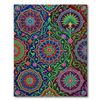 Vibrant Floral Medallion Indigo And Emerald Rug