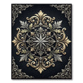 Elegant Gold Silver Victorian Star Medallion Rug