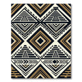 Monochrome Gold Mayan Pyramid Geometric Rug