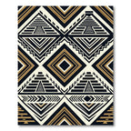 Monochrome Gold Mayan Pyramid Geometric Rug