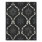 Ornate Grey Paisley Floral Medallion Rug