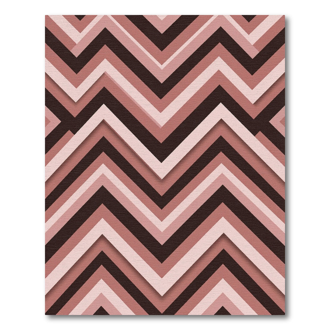 Shaded Rose Gradient Chevron Rug