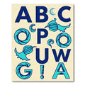 Oceanic Alphabet Letters Aquamarine Design Rug