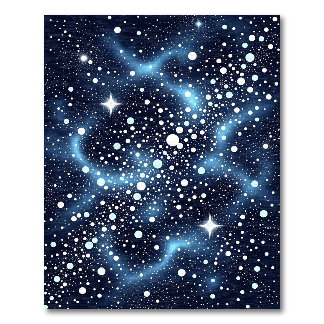 Ethereal Cosmic Deep Blue Starry Night Rug