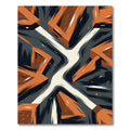 Abstract Geometric Burnt Orange Angular Surface Rug