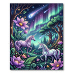 Magical Unicorn Garden with Northern Lights Rug
