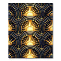 Art Deco Radiant Gold Sunburst Arches Rug