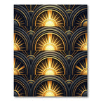 Art Deco Radiant Gold Sunburst Arches Rug