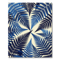Deep Blue Fern Frond Radiating Rug