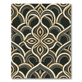 Art Deco Gold and Black Swirl Rug