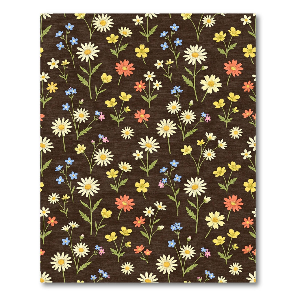 Brown Woodland Meadow Floral Bouquet Rug