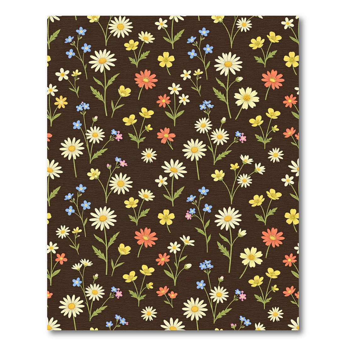 Brown Woodland Meadow Floral Bouquet Rug