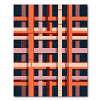 Orange Pink Geometric Intersecting Lines Rug