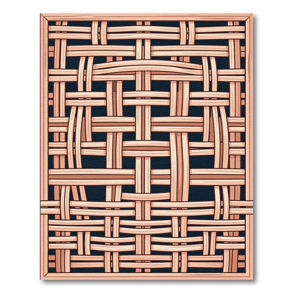 Woven Bamboo Lattice Dark Blue Area Rug