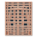 Woven Bamboo Lattice Dark Blue Area Rug