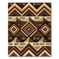 Earthy Brown Geometric Pyramid Step Rug