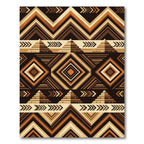 Earthy Brown Geometric Pyramid Step Rug