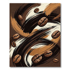 Abstract Coffee Bean Swirl Art Rug