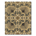 Gold Cream Floral Scrolling Vine Rug
