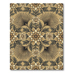 Gold Cream Floral Scrolling Vine Rug